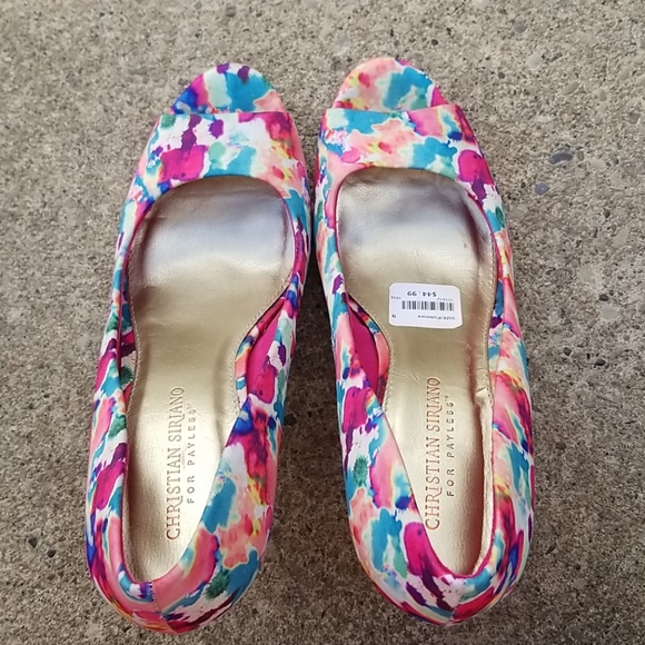 Christian Siriano watercolour high heel open toe 9 - Picture 6 of 10